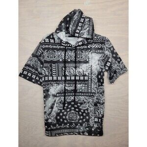 Vintage Y2K No Boundaries SZ XS Hoodie Short Sleeve Lightweight Pullover Pockets